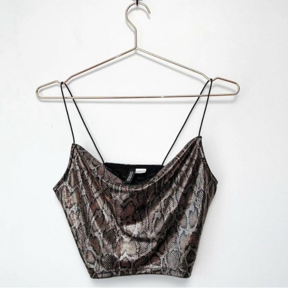 H&M Snakeskin Print Crop Top